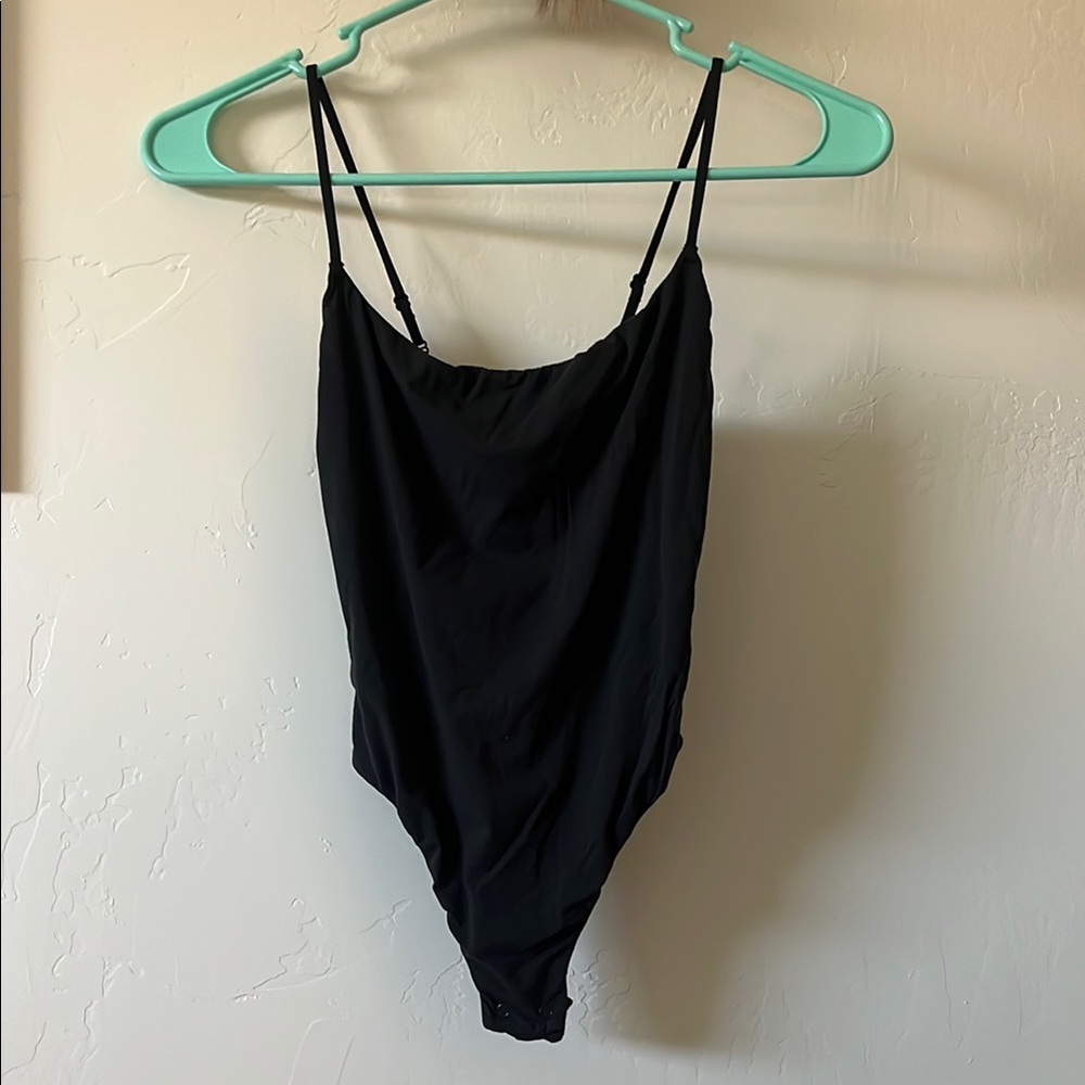 Black Spaghetti Strap Bodysuit